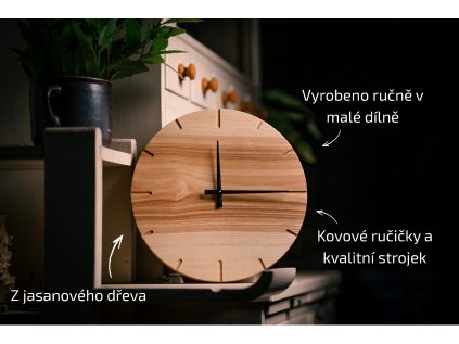 Jasanové hodiny "Výrazné ručičky"