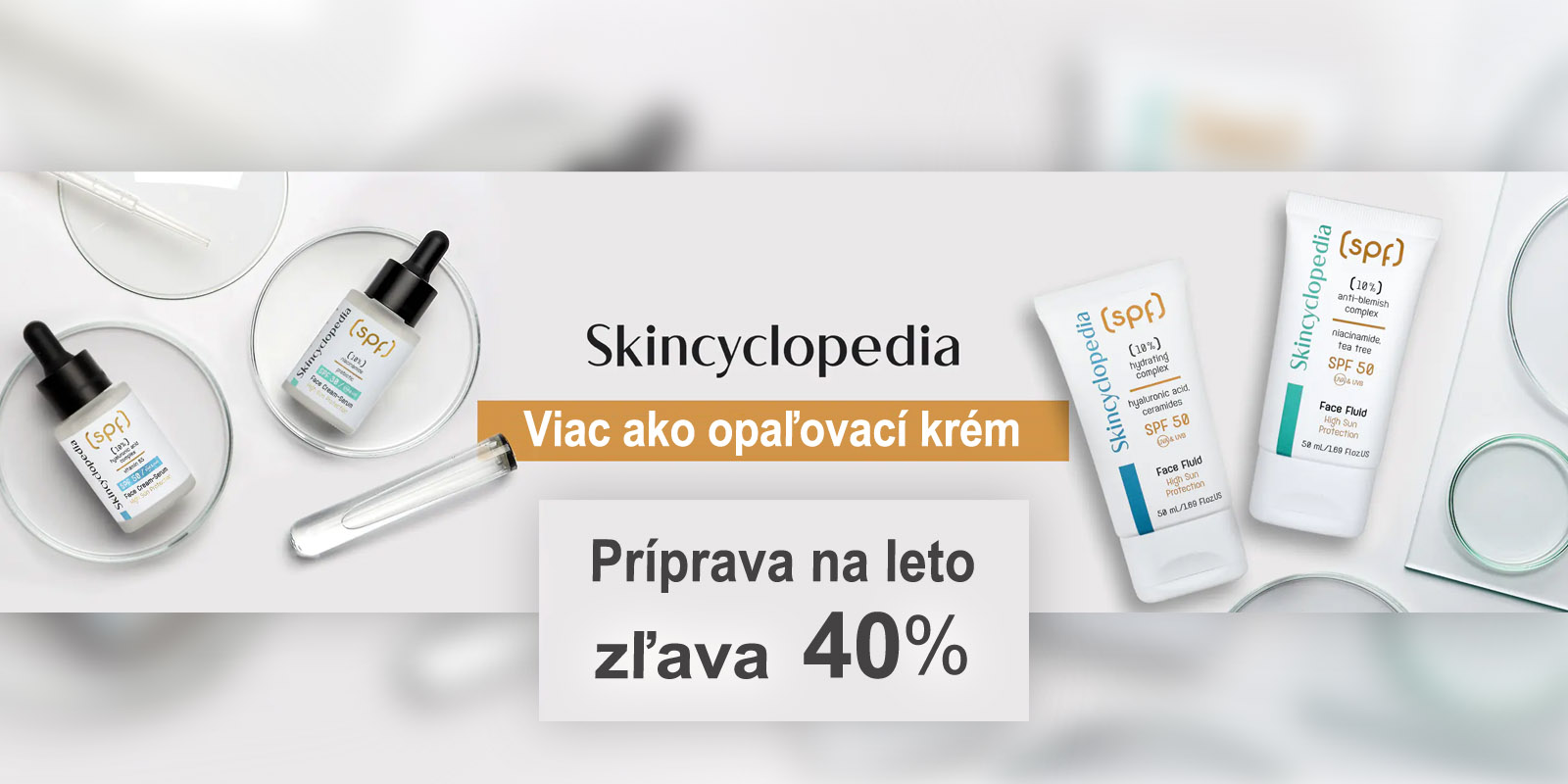 40% na proudukty na opaľovanie