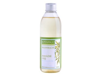 Masážny regeneračný stimulačný olej s konope Botanico 200ml