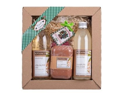 22809 3 botanico darkova sada mandle sampon balzam 200 ml sprchovy gel 200 ml glycerinove mydlo 200 g frantisek vonna smes s listky 4 ks