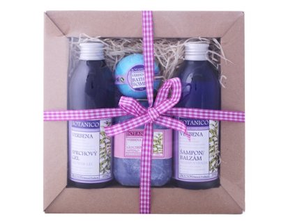 BOTANICO Darčeková sada VERBENA šampón/balzam 200 ml, sprchový gél 200 ml, balistik do kúpeľa 50 g, glycerínové mydlo 200 g 4 ks