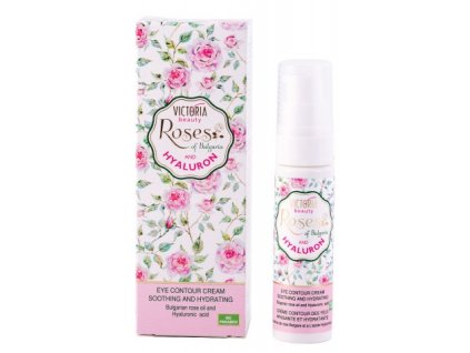 Victoria Beauty Roses and Hyaluron Hydratačný očný krém s ružovým olejom a kyselinou hyalurónovou, 30 ml