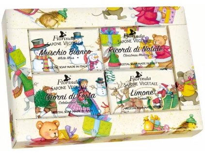 Florinda Vianočné darčekové balenie štyroch mydiel 50 g Natale 4x50 g