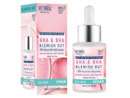19693 victoria beauty vegan blemish out aha bha belici pletove serum s bio tea tree olejem 30 ml