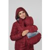 Tehotenská a nosiaca dlhá zimná bunda 3v1 - vínová