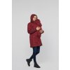Tehotenská a nosiaca dlhá zimná bunda 3v1 - vínová