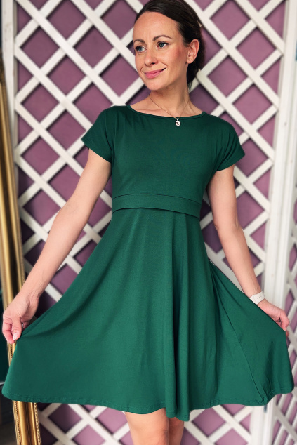 Kojicí šaty Amalie MODAL deep green (Velikost S)