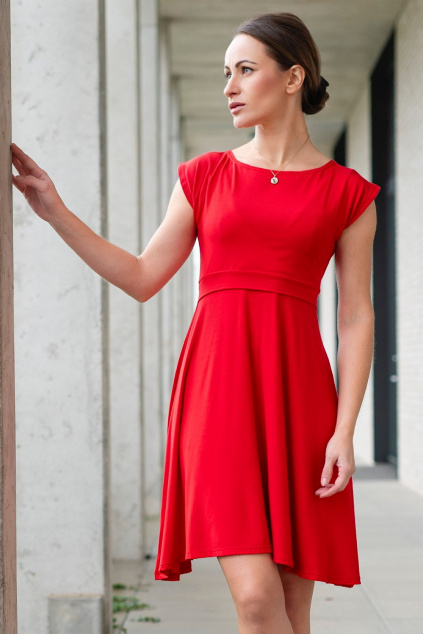 Kojicí šaty Amalie MODAL red