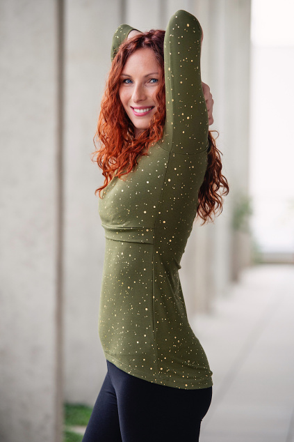 Adaptivní tričko TOUCH OF GOLD khaki