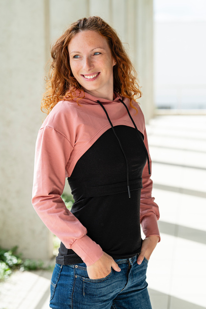 MINI crop mikinka Nikita dusky pink