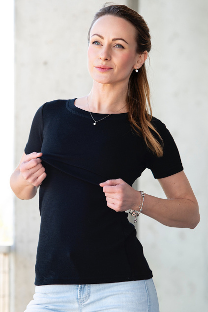 Kojicí tričko Love MERINO black