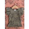 Dívčí rostoucí tričko FLOWERS khaki