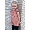 Dívčí rostoucí šaty-tunika-tričko FLOWERS rose
