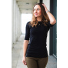 Elegantní tričko s hlubokými zády black super SLIM