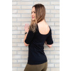 Elegantní tričko s hlubokými zády black super SLIM