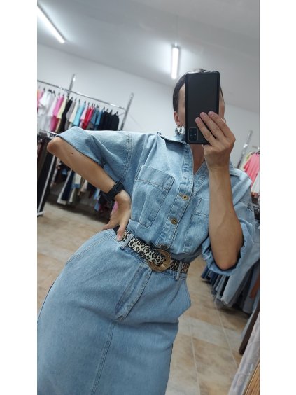 Džínsové šaty Reylee, Bledomodrá (Veľkosť S/M)