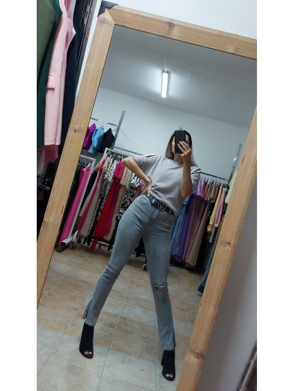 Rovné rifle s rozparkami Sidney, Sivá (Veľkosť 34)