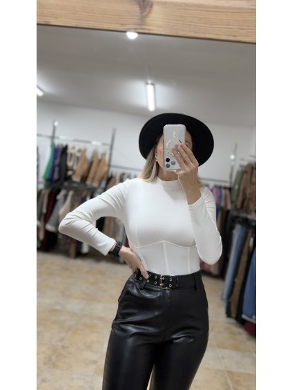 Biely crop top Livi, Biela (Veľkosť S/M)