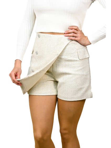 Elegantné kraťasy s vysokým pásom, Biela (Veľkosť S)