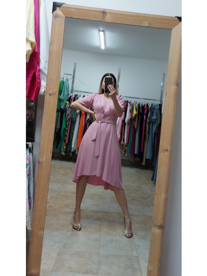 Ružové šaty na svadbu, Ružová (Veľkosť 36)