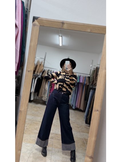 Tmavomodré rifle Velma, Sivá (Veľkosť S)