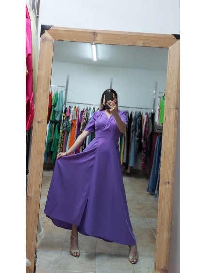 Dlhé spoločenské šaty Eleanor, Fialová (Veľkosť 36)