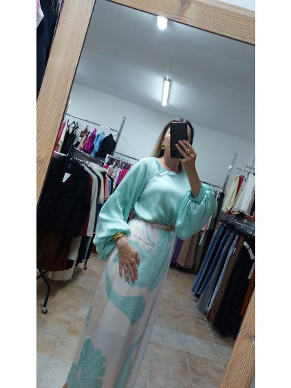 Mentolové spoločenské šaty Alicia, Mentolová (Veľkosť 36)