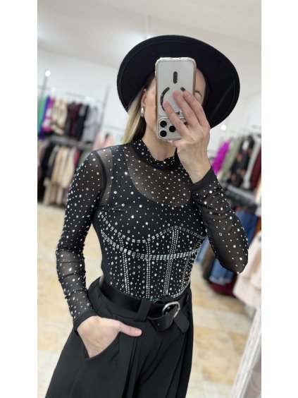 Čierne vianočné body Brile, Čierna (Veľkosť S/M)