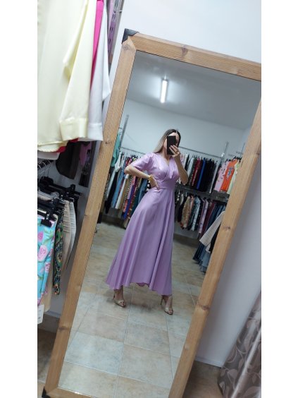 Dlhé šaty na svadbu Lilavie, Fialová (Veľkosť 36)