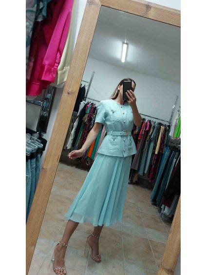 Dámsky kostým pre svadobnú mamu Nathaly, Mentolová (Veľkosť 44)