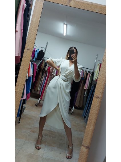 Jednoduché elegantné šaty Montse, Krémová (Veľkosť 36)