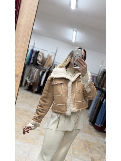 Dámska pilotná bunda Navie, Béžová (Veľkosť S)