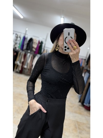 Čierne priesvitné body Vanya, Čierna (Veľkosť M/L)