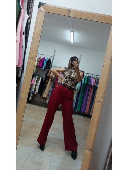 Bordové nohavice Laysa, Bordová (Veľkosť S)