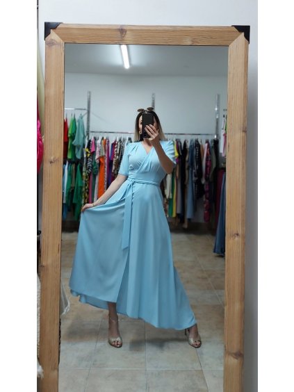 Bledomodré šaty na svadbu, Bledomodrá (Veľkosť 36)