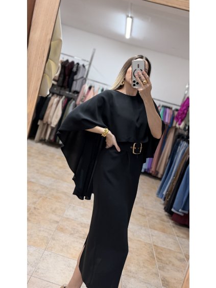 Dámske čierne večerné šaty Aurea, Čierna (Veľkosť 36)