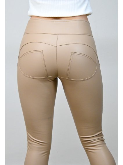 Sťahujúce legíny s vysokým pásom Aza, Béžová (Veľkosť S)