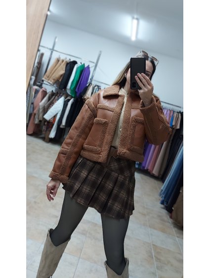 Krátky prechodný kabát Velora, Hnedá (Veľkosť S/M)