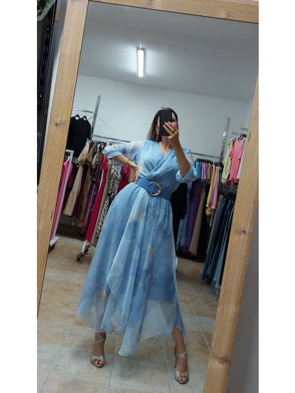 Modré spoločenské šaty pre moletky Vienna, Modrá (Veľkosť 36)