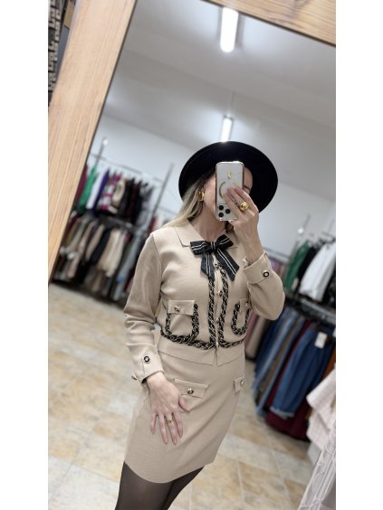 Sukňový kostým Donatela béžový UNI