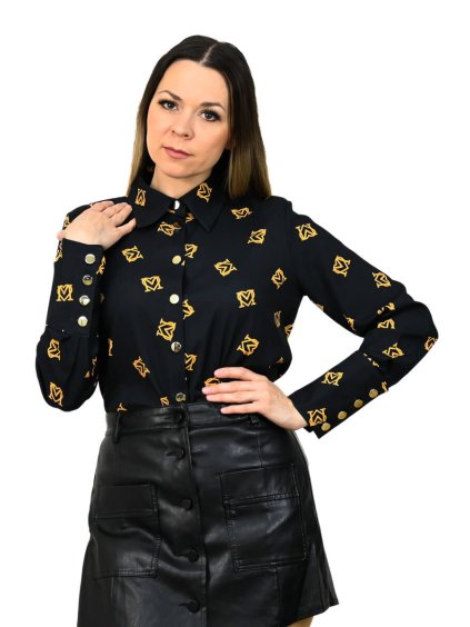 Čierna blúzka s dlhým rukávom Love Me (Veľkosť UNI)