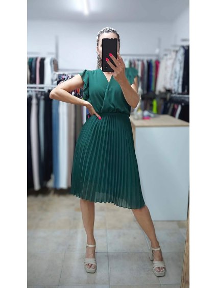 Šaty po kolená Ellie, Zelená (Veľkosť UNI)