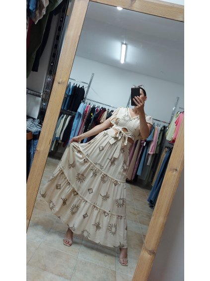 Dámsky komplet na leto Amayra, Béžová (Veľkosť UNI)