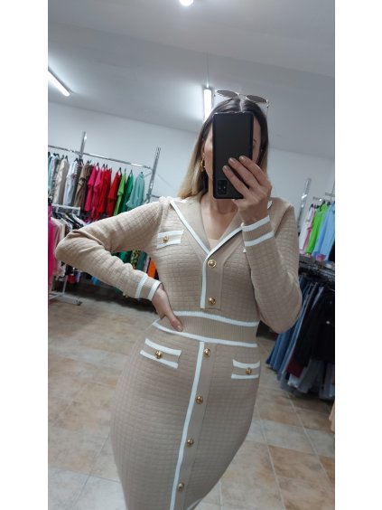 Business šaty Office, Cappuccino (Veľkosť UNI)