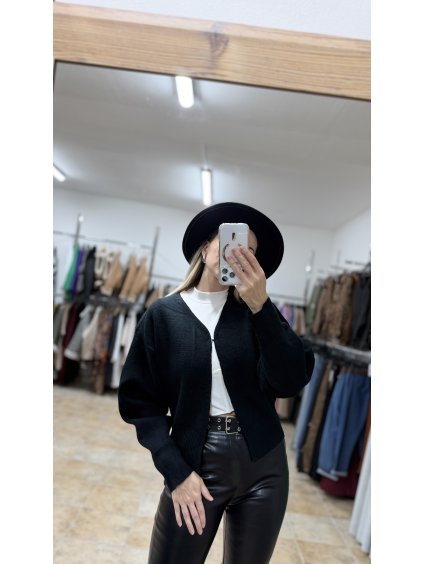 Krátky kardigán Mya, Čierna (Veľkosť UNI)