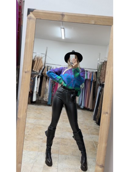 Voskované čierne nohavice Terra, Čierna (Veľkosť UNI)