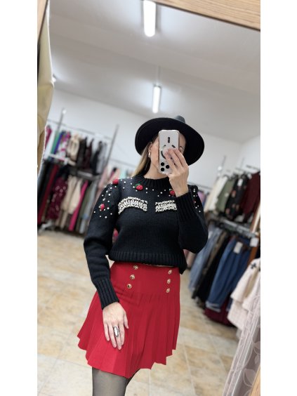 Pletený sveter Luxury, Čierna (Veľkosť UNI)