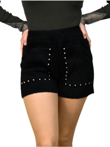 Zateplené kraťasy so striebornými nitmi, Čierna (Veľkosť UNI)