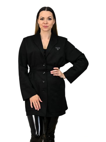Predĺžené sako dámske, Čierna (Veľkosť UNI)