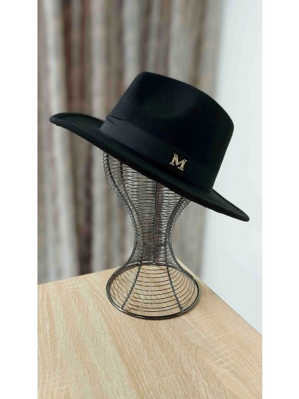 Čierny klobúk so zlatou aplikáciou, Čierna (Veľkosť UNI)
